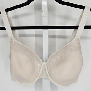 Bali Womens Sz 34DD Lightly Lined T Shirt Bra Cream Lace